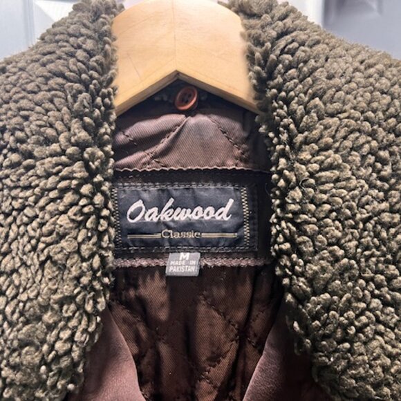 Aviator Bomber Genuine Suede Jacket with Faux Fur Collar - Picture 2 of 5